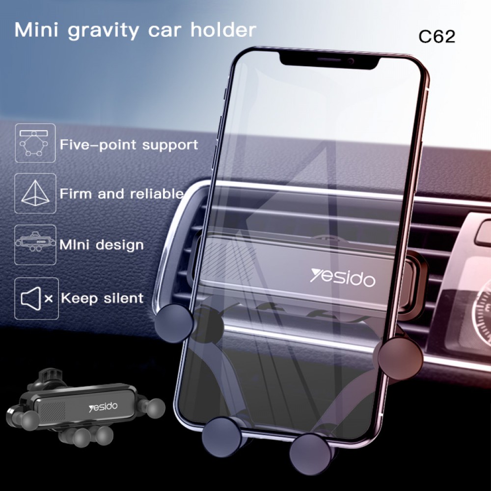 Support Voiture Gravity Linkage pour téléphone Yesido C62